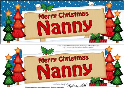 Large Dl Xmas Nanny Trees Signpost Easicut Decoupage