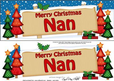 Large Dl Xmas Nan Trees Signpost Easicut Decoupage