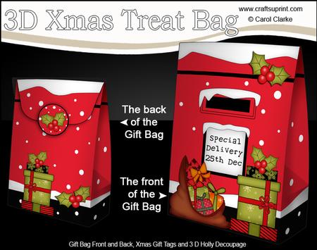 3D Christmas Postbox Gift Bag Mini Kit