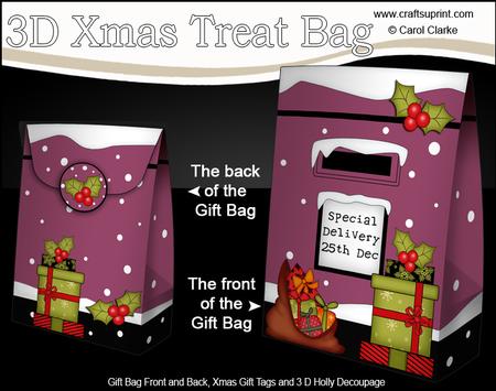 3D Christmas Postbox Gift Bag Mini Kit
