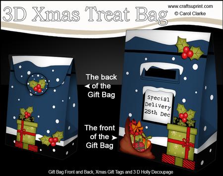 3D Christmas Postbox Gift Bag Mini Kit