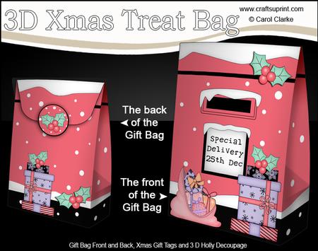 3D Christmas Postbox Gift Bag Mini Kit