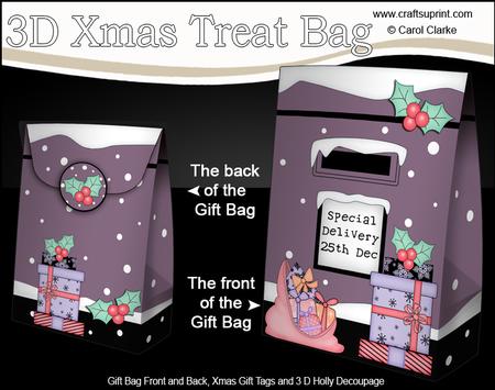 3D Christmas Postbox Gift Bag Mini Kit