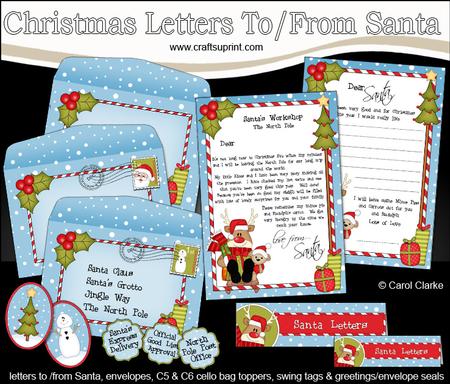 Xmas Rudolph Child's Santa Letter to and from Santa