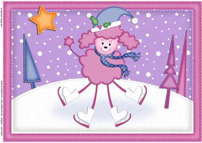 A4 Xmas Bon Bon Poodle Dog Felties Card Topper