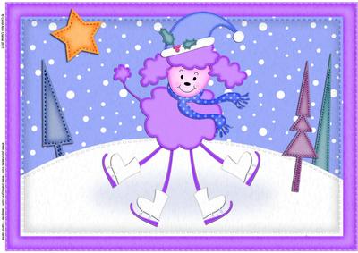 A4 Xmas Bon Bon Poodle Dog Felties Card Topper