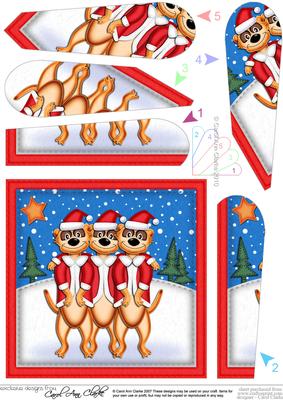 Xmas Meerkats Fan Pyramage Topper
