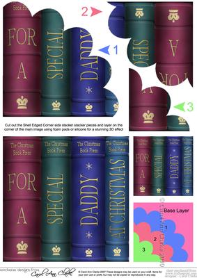 Merry Christmas Books Daddy Shell Edged Corner Stacker