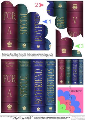 Merry Christmas Books Boyfriend Shell Edged Corner Stacker
