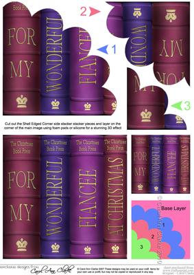 Merry Christmas Books Fiancee Shell Edged Corner Stacker