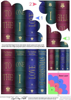 Merry Christmas Books One I Love Shell Edged Corner Stacker