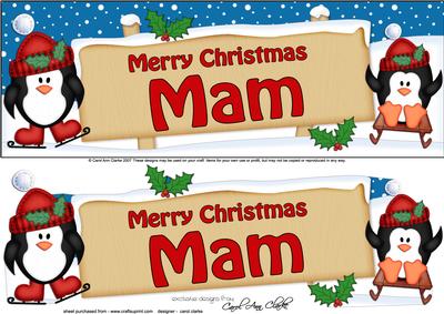 Xmas Mam Penguins Signpost Large Dl Easicut 3D Decoupage