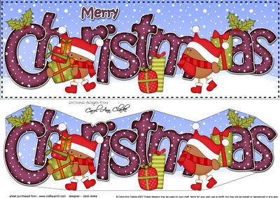Large Dl Christmas Bobbin Robin 3D Decoupage