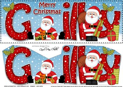 Large Dl Christmas Gilly Santa 3D Decoupage