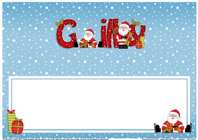 Large Dl Christmas Gilly Santa Insert