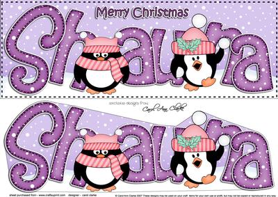 Large Dl Christmas Shauna Penguins 3D Decoupage