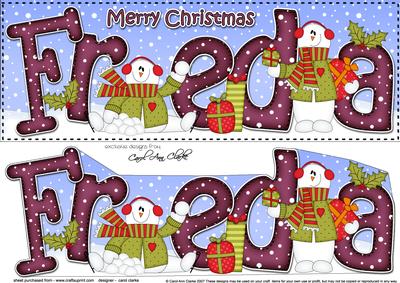Large Dl Christmas Freda Snowmen 3D Decoupage