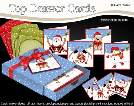 3D Xmas Fun Winter Sports Top Drawer Cards