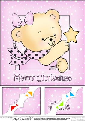 8 x 8 Rosie's Xmas Star Scalloped Corner Topper