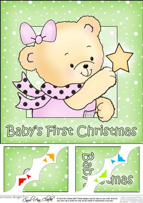 8 x 8 Rosie's Xmas Star Baby's 1st Christmas Topper