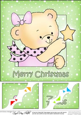 8 x 8 Rosie's Xmas Star Scalloped Corner Topper