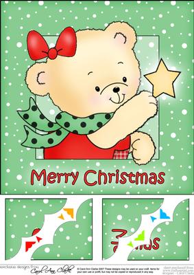 8 x 8 Rosie's Xmas Star Scalloped Corner Topper