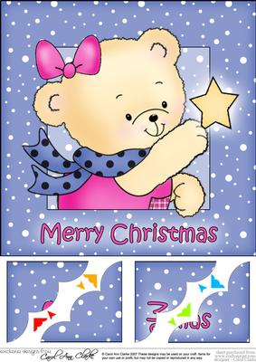 8 x 8 Rosie's Xmas Star Scalloped Corner Topper