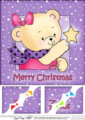 8 x 8 Rosie's Xmas Star Scalloped Corner Topper