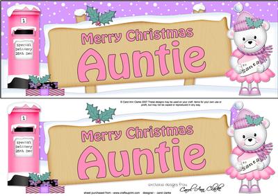Lge Dl Xmas Auntie Teddy Tess Signpost Easicut Decoupage
