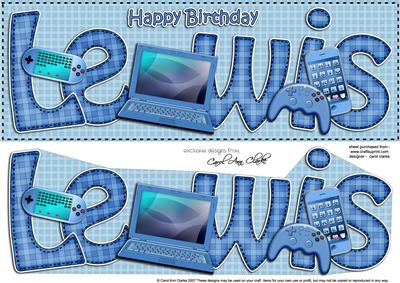 Birthday Lewis Gadgets & Gizmos Large Dl 3D Decoupage