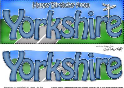 Large Dl Happy Birthday from Yorkshire 3D Decoupage