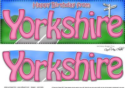 Large Dl Happy Birthday from Yorkshire 3D Decoupage