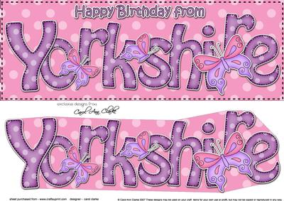 Lge Dl Happy Birthday from Yorkshire Butterfly 3D Decoupage