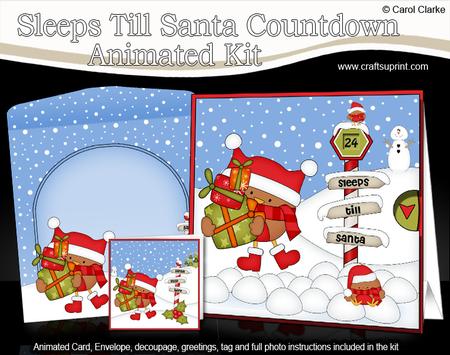 3D Xmas Bobbin Robin Sleeps Till Santa Animated Card