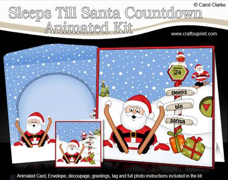 3D Xmas Oops Santa Sleeps Till Santa Animated Card