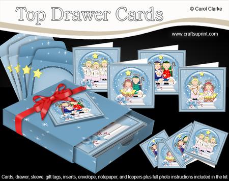 3D Xmas Nativity Snowglobes Top Drawer Cards Bumper Kit