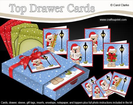 3D Xmas Livvy Bear Top Drawer Cards Bumper Kit