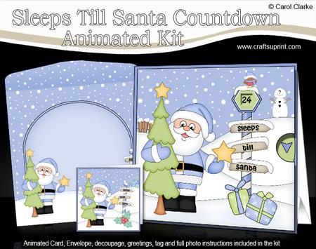 3D Xmas Santa Sleeps Till Santa Animated Card