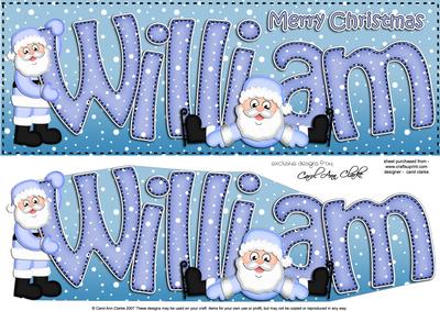 Large Dl Xmas William Santa & 3D Decoupage