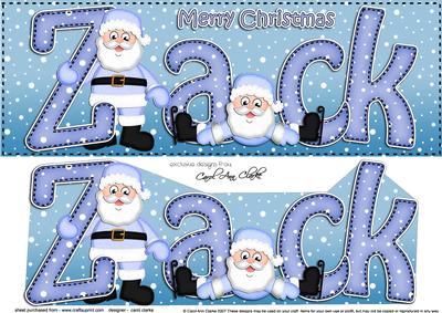 Large Dl Xmas Zack Santa & 3D Decoupage