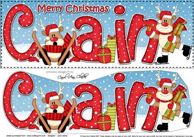 Large Dl Xmas Cain Rudolph & 3D Decoupage