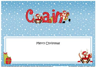 Large Dl Xmas Cain Rudolph Matching Insert