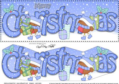 Large Dl Christmas Bobbin Robin 3D Decoupage