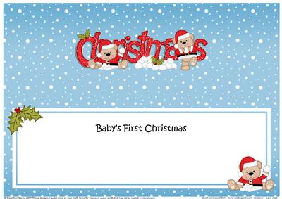 Baby's 1st Christmas Livvy Bear Large Dl Insert