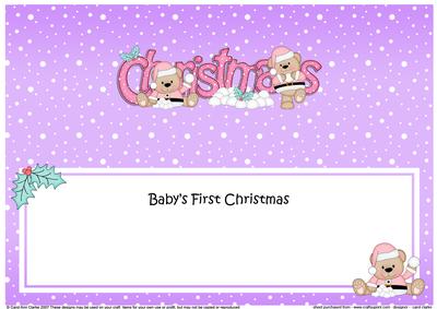 Baby's 1st Christmas Livvy Bear Large Dl Insert