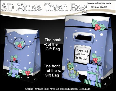 3D Christmas Postbox Gift Bag Mini Kit