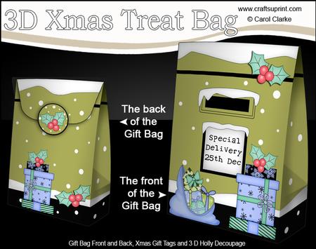 3D Christmas Postbox Gift Bag Mini Kit