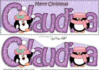 Large Dl Xmas Claudia Penguins 3D Decoupage