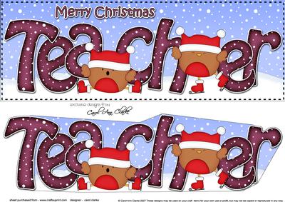 Large Dl Xmas Teacher Bobbin Robin 3D Decoupage