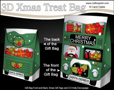 3D Christmas Santa Express Gift Bag Mini Kit